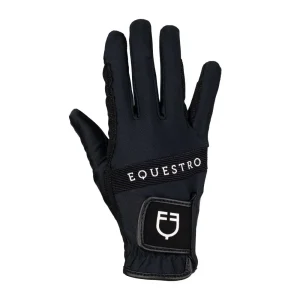 Guanti In Tessuto Tecnico Con Logo Equestro