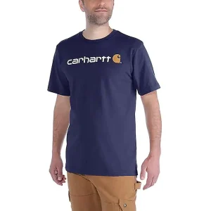Carhartt Midweight Logo Sleeve Hoodie Blu felpa